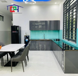 Tủ bếp nhôm cánh kính cao cấp 2